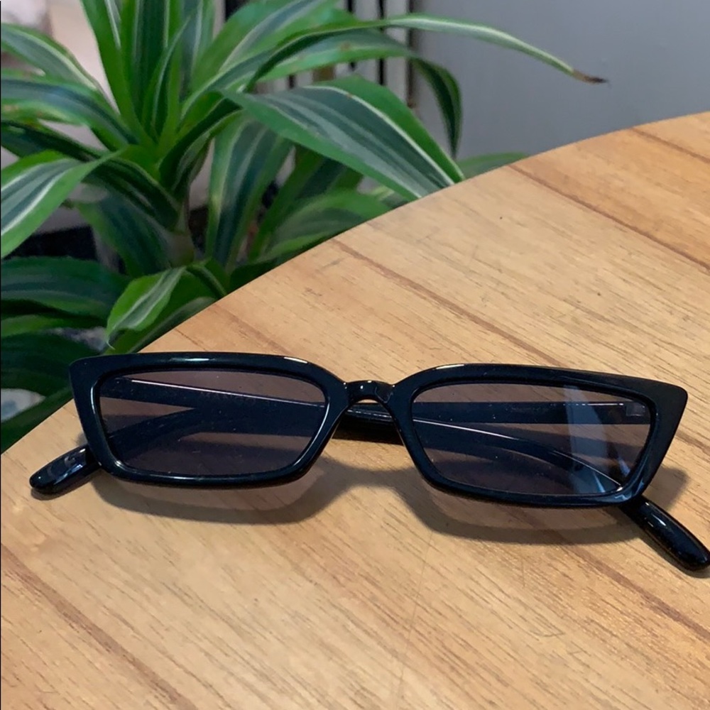 Tiny black square sunglasses